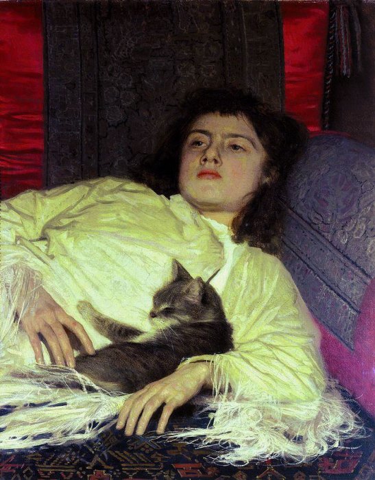 Иван Крамской. Девушка с кошкой, 1882