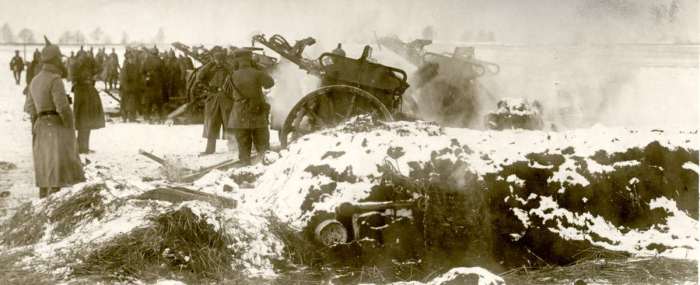Работы немецкой артиллерии по российским позициям в январе 1914 года. 