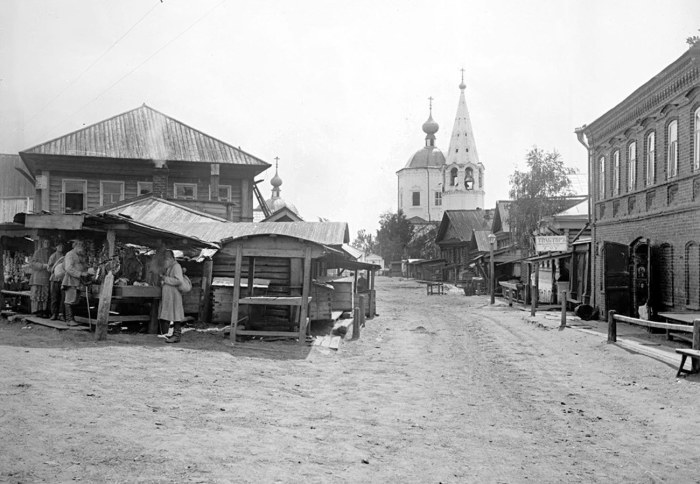 Улица в селе Василева Слобода. Нижегородская губерния, 1894 год. 