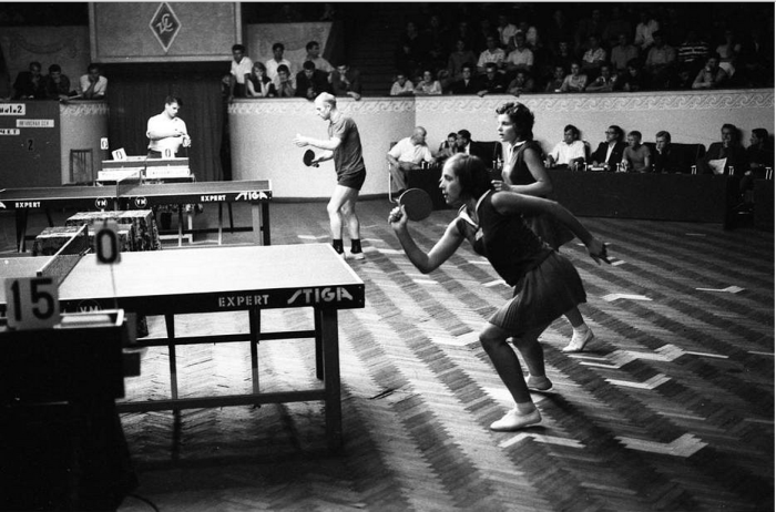 Спортивные состязания по настольному теннису. СССР, Москва, 1963 год.