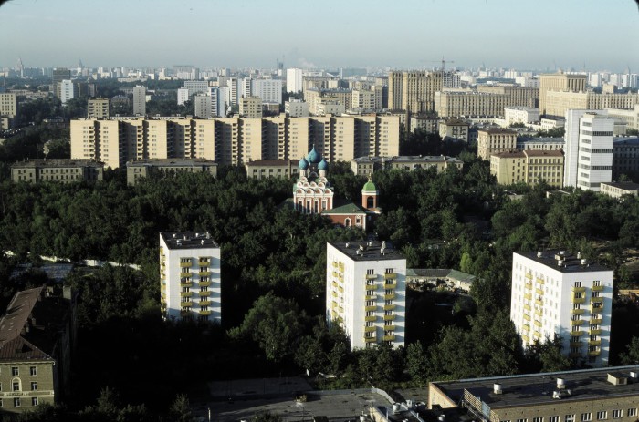Открывающаяся панорама Москвы с 26 этажа гостиницы Космос.