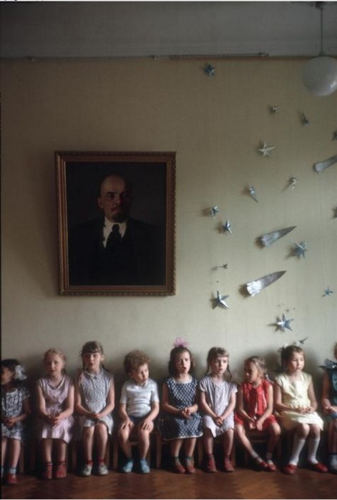 Репетиция утренника в детском садике. СССР, Москва, 1963 год.