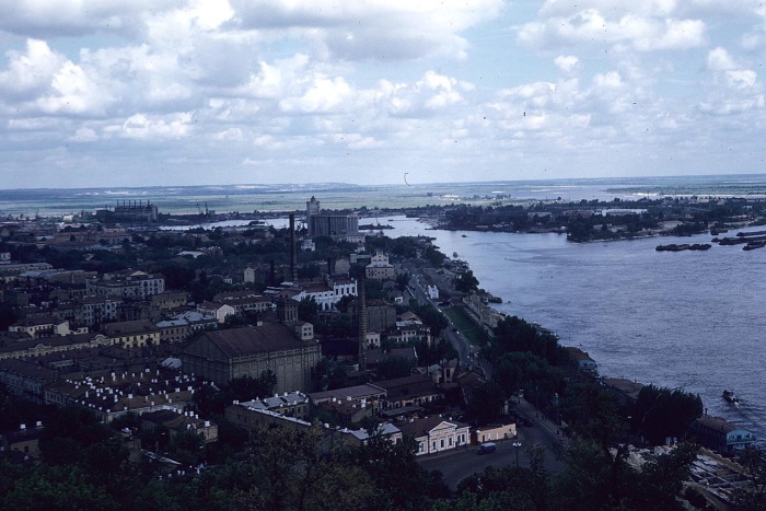Панорама города и Днепра. СССР, Киев, 1959 год.