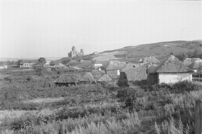 Панорама деревни. СССР, Белгородская область, 1943 год.