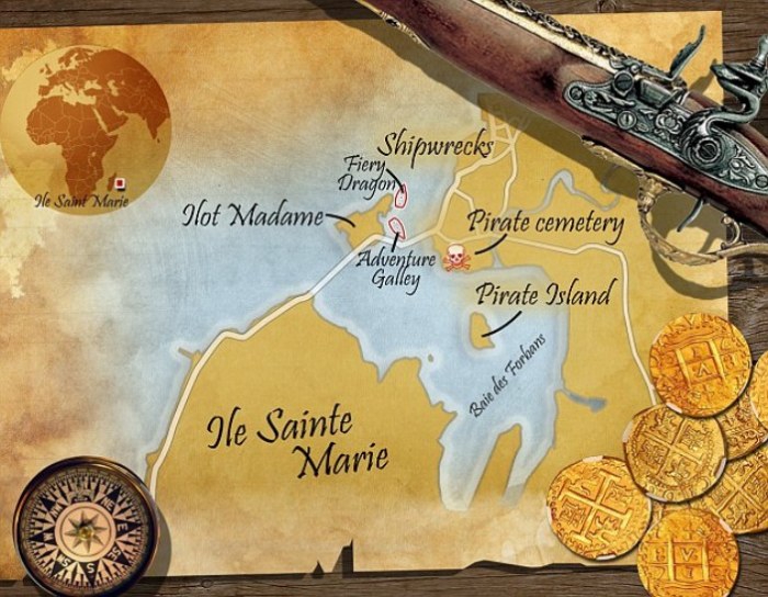«Пиратская карта» острова Сент-Мари. | Фото: dailymail.co.uk.