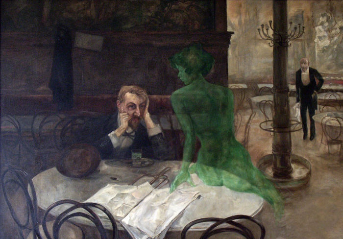 «Пьющий абсент» Виктора Олива, 1901 г.