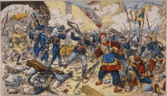Французская морская пехота сражается с китайцами. | Фото: nstarikov.ru.