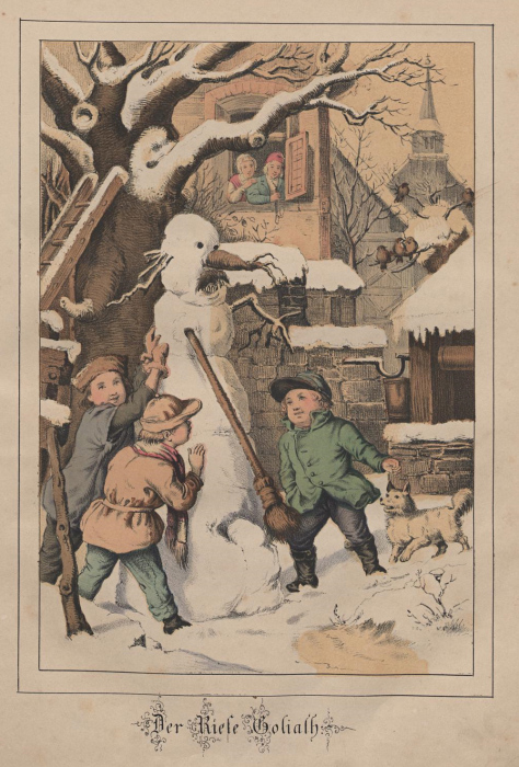 Снеговик по имени Голиаф. Иллюстрация Франца Видемана, 1860 г. | Фото: commons.wikimedia.org.
