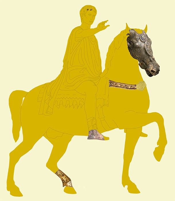 Предложение по реконструкции конной статуи компании Waldgirmes с учётом найденных фрагментов. / Фото: www.archaeologie-online.de