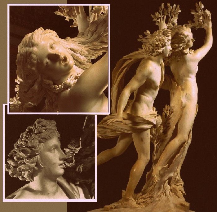 Скульптура Аполлон и Дафна. Фрагменты.Скульптор: Джованни Лоренцо Бернини, (1622-1625 гг).