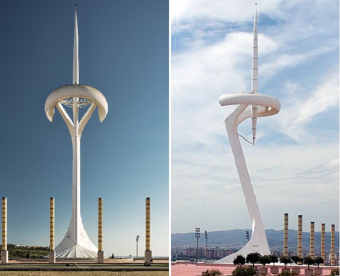 Башня Telefonica в Барселоне. Архитектор: Santiago Calatrava.