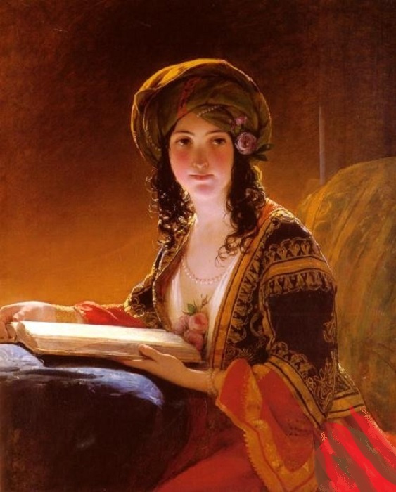 Портрет  молодой женщины в восточном наряде. (1838г). Автор: Фридрих фон Амерлинг.