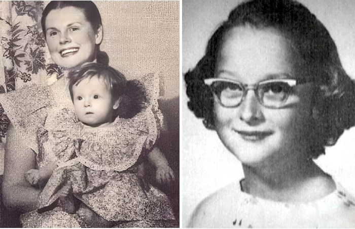 Мерил Стрип с мамой./ Мерил Стрип в детские годы.