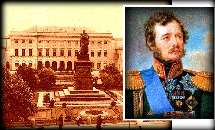 Памятник Ивану Паскевичу в Варшаве во дворе резиденции императорского наместника. Построен в 1870-м, снесен в 1917-м. Сейчас здесь находится дворец президента Польши.