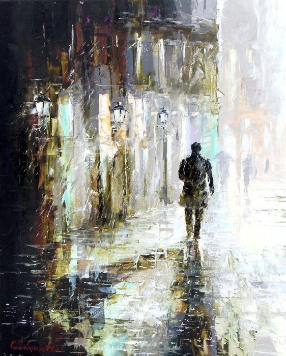Живопись от Gleba  Goloubetski из серии *Прогулки под дождем.*