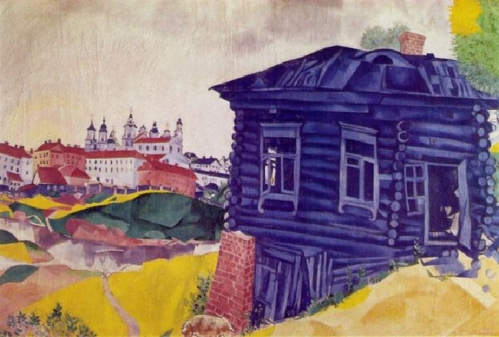 «Синий дом». (1917 год). Автор: Марк Шагал.