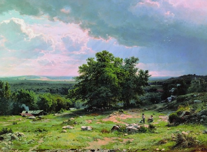 «Вид окрестностей Дюссельдорфа». 1865 год. Автор: Иван Шишкин.