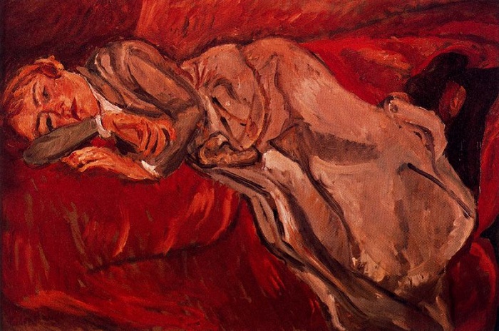 Лежащая женщина. (1916). Автор: Хаим Сутин.