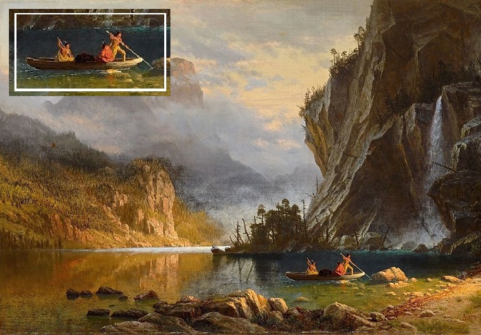 «Индейцы ловят рыбу», 1862 год. Художник: Альберт Бирштадт.