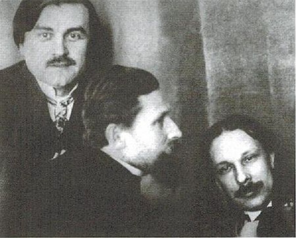 Февралисты («лошкари») Казимир Малевич, Иван Клюн, Алексей Моргунов. (1914)