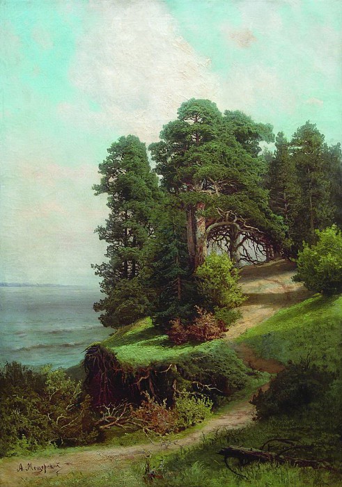 «Обрывистый берег. Сосны» (1880-е).