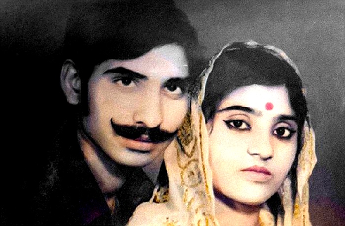 Рам Сингх Чаухан с женой Ашей в молодости.