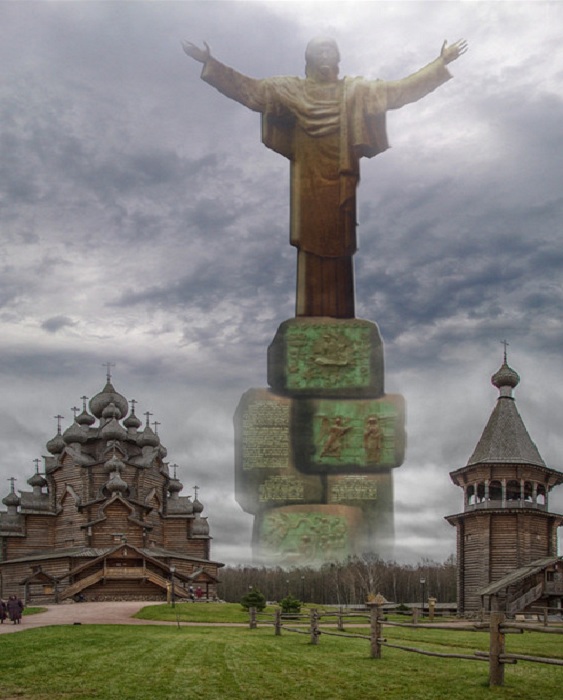 Монумент Христа Зураба Церетели предположительно в этнопарке «Усадьба Богословка».