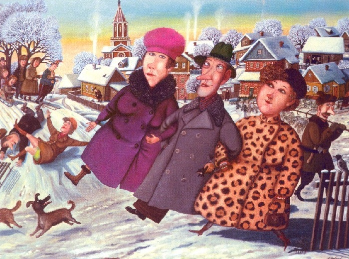 Зимние картины Валентина Губарева, которые вызывают улыбку и согревают душу