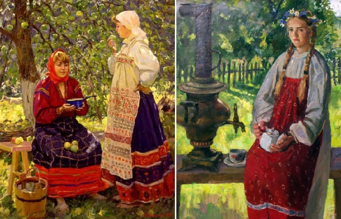 Деревенская жизнь на картинах московских художников отца и сына Соломиных