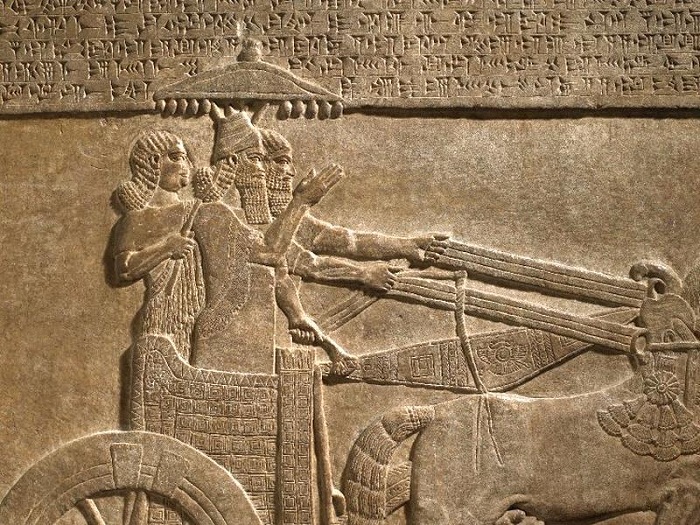 Зонт в Ассирии, 730-727 до н.э.