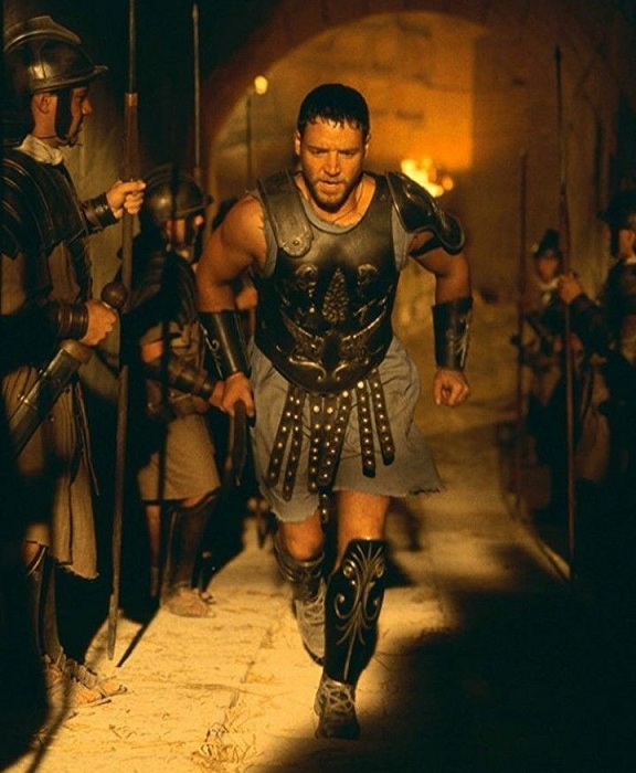 Кадр из кинофильма «Гладиатор» (2000). Рассел Кроу в роли генерала Максимуса.
