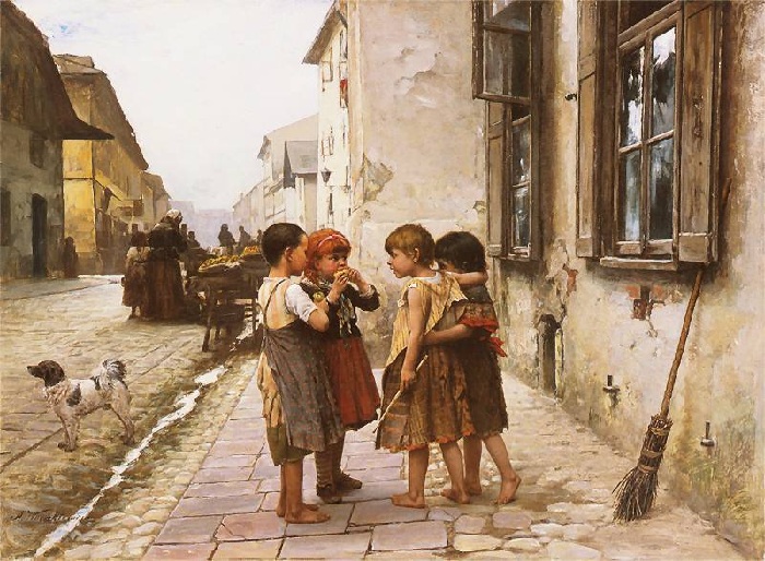 Антони Козакевич (1841-1929). Польша. На улице. 1891-1892 гг.
