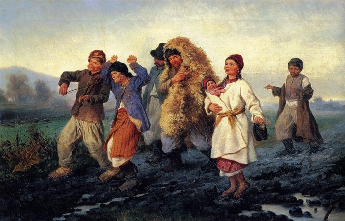  Возвращение с ярмарки. (1868 г.) Автор: Константин Трутовский.