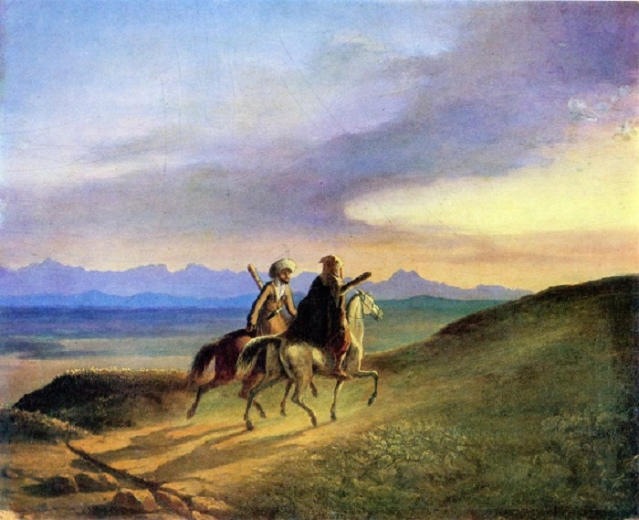 Воспоминание о Кавказе. Масло. (1837 год). Автор: М.Ю. Лермонтов.	