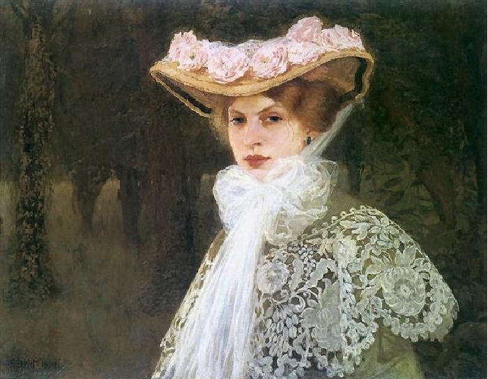  Портрет жены художника. 1906 год. Художник: Эдвард Окунь.