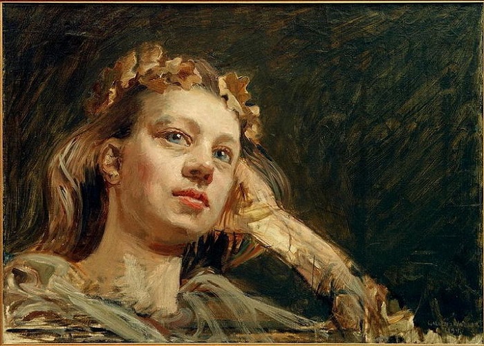 Мэри Слёёр. Портрет жены художника. (1894 год). Автор: Аксели Галлен-Каллела. 