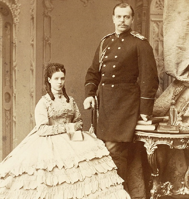  Цесаревич Александр Александрович и жена Мария Фёдоровна. (1867 год).