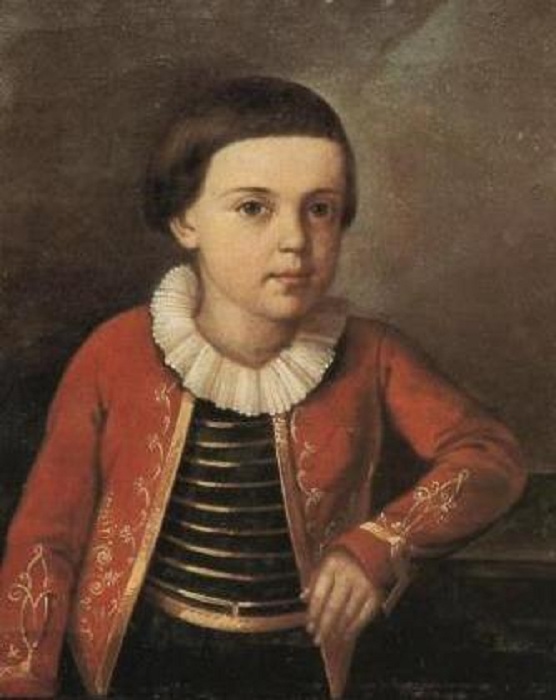 Лермонтову 6-8 лет (1820-1822 год). Автор: Неизвестный художник.
