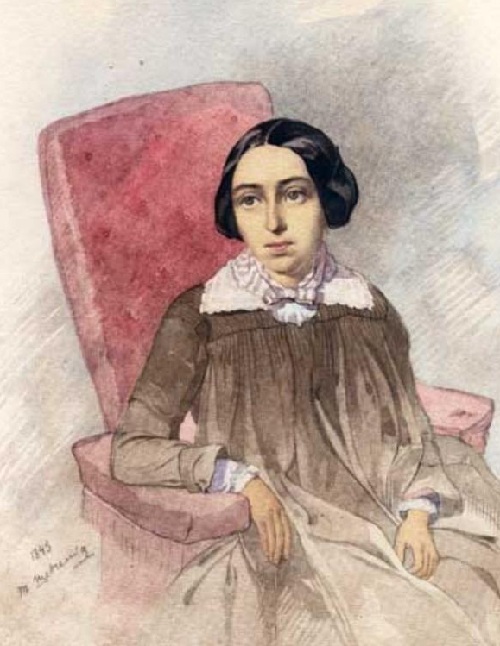  Портрет неизвестной в коричневом. (1845). Автор: Т.Шевченко