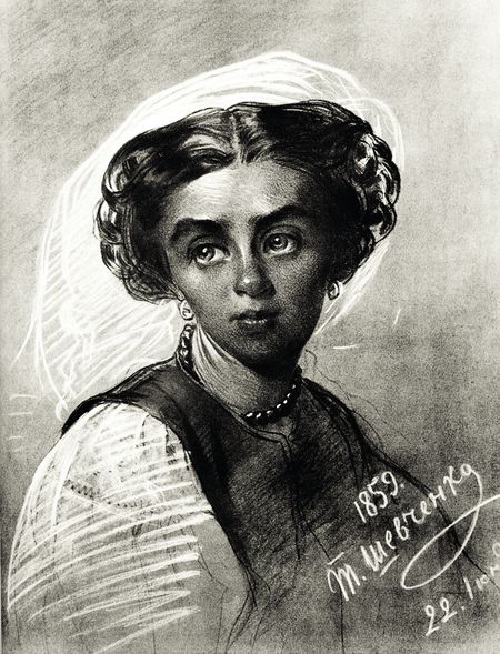 Портрет М.В.Максимович (1859). Автор: Т.Шевченко.