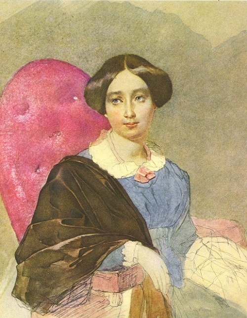  Портрет неизвестной в голубом.(1846). Автор: Т.Шевченко.