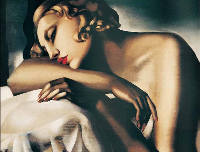 «Спящая». 1930 год. Полотно продано в мае 2011 года на торгах С в Лондоне за 4,482,500 долларов.  Автор: Тамара де Лемпицка.