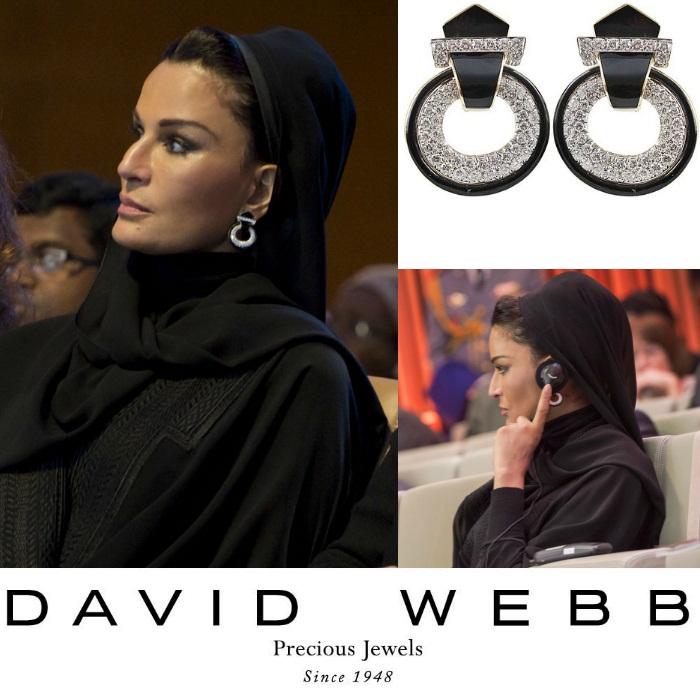 Earrings from David Webb - diamonds, black enamel, gold and platinum.  Earrings are made in the Art Deco style, however the year of creation is 1974.