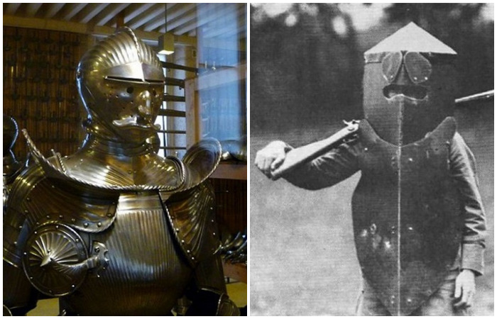 Для чего средневековые самураи носили такие широкие наплечники и иногда только на одной руке?