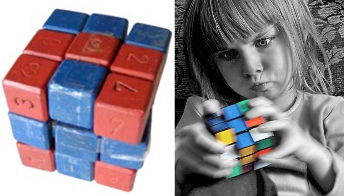 Деревянный кубик-рубик, код 
