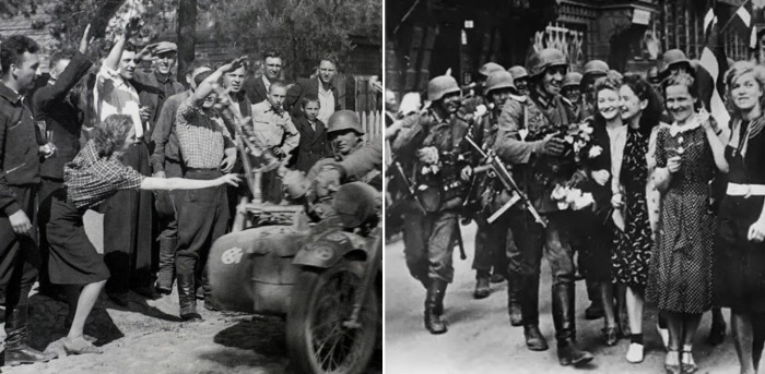 Первые группировки немцев входят в Каунас.