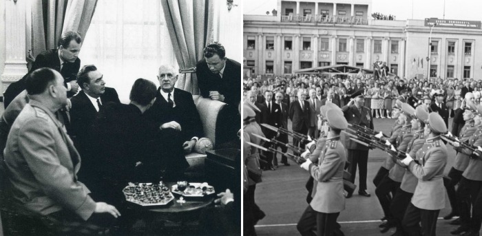 СССР встречал французского президента на высшем уровне.