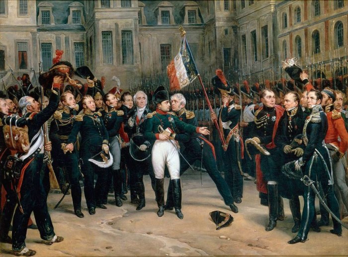 Прощание Наполеона с императорской гвардией. /Фото: upload.wikimedia.org
