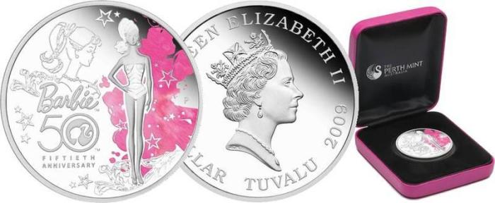 Coin with the image of the Barbie doll. / Photo: static.newauction.ru