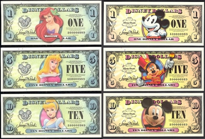 Disney Dollars. / Photo: antikvar77.com